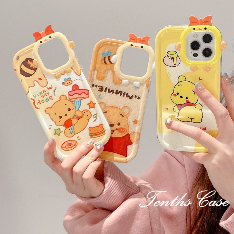 Oppo A78 A17 A17K A57 A77 A76 A96 A16 A16s A15 A15s A16k A16e A74 A54 A95 A94 A5 A9 2020 Reno 7Z 6 5 A3s A12e A5s A12Cute Bear Phone Case Soft Cover Pelindung