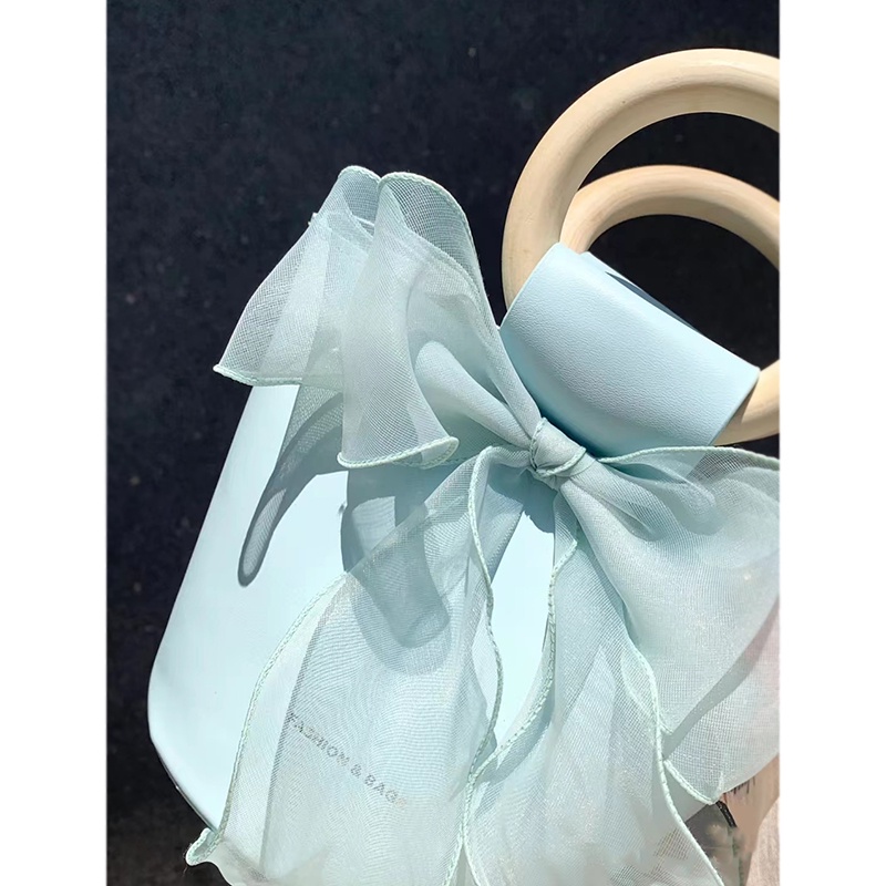 Suhao bow handbag wanita 2022 fashion trendi baru tas ember kecil segar cocok untuk semua tas messenger bahu tunggal