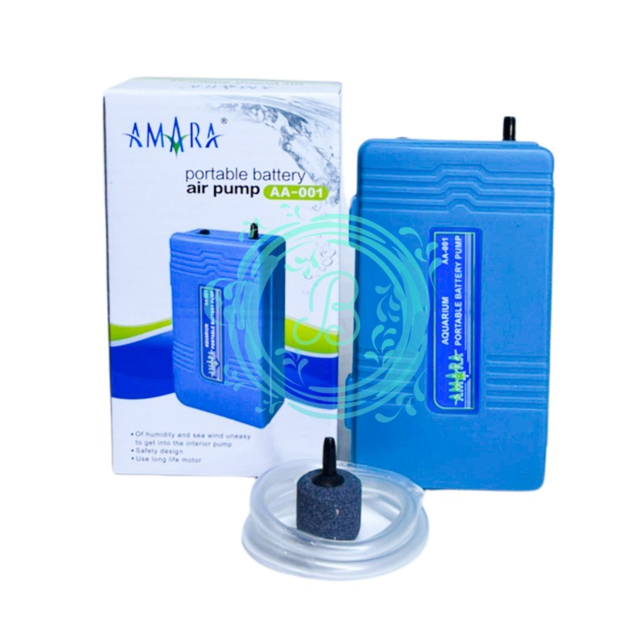 Amara AA 001 Portable Air Pump Battery Aquarium AA001 Aerator Airator Baterai Tipe D Mesin Gelembung Pompa Udara Ikan Mancing