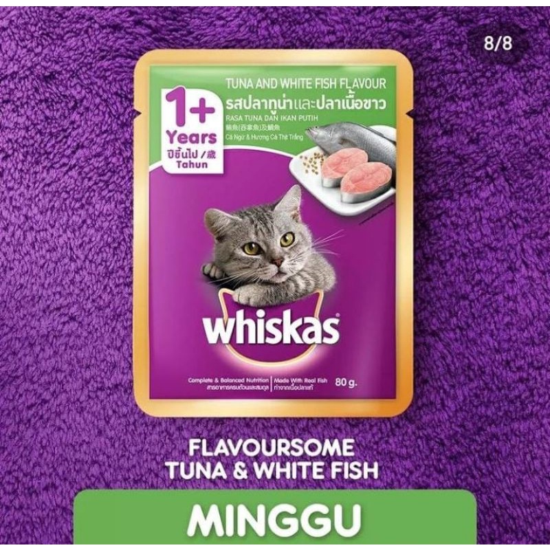 Whiskas Sachet Rasa Tuna And With Fish Flavour 85gr 1+