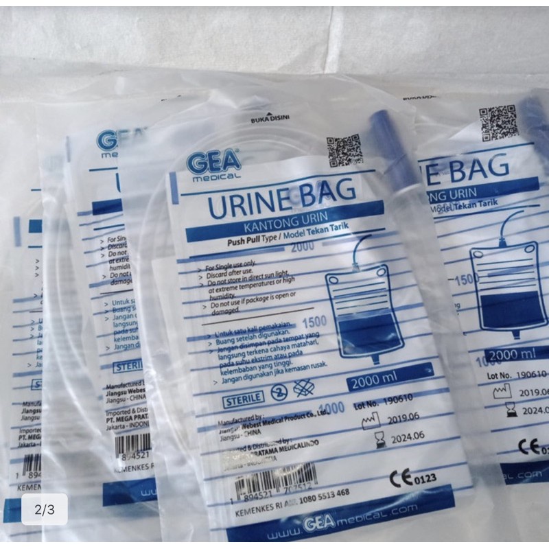 Urine Bag GEA model Push Pull 2000ml - SATUAN