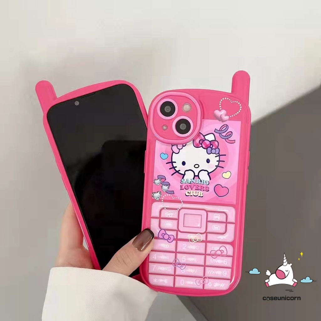 Soft Case Hp Gambar Hello Kitty Model Vintage / Retro Untuk iPhone 11 / 12 / 13 / 14pro MAX / 14 / 7 / 8plus / X / XR / XS MAX