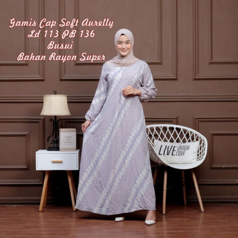 Gamis Rayon Premium Jumbo Motif Cap Kekinian Bumil Busui Resleting Depan Batik Pekalongan Terbaru