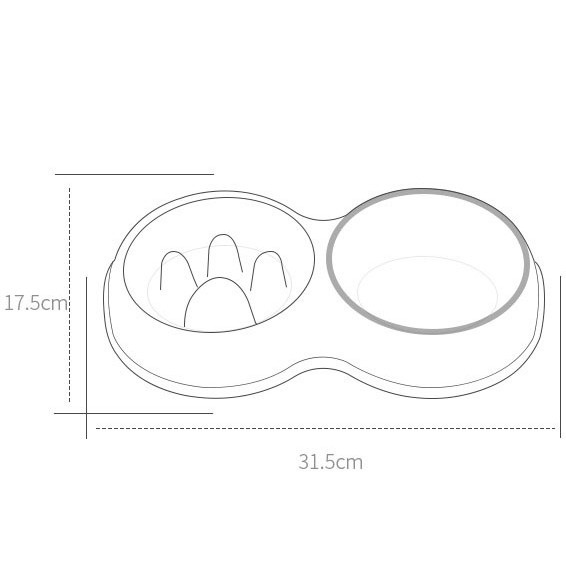 Anti Sedak Tempat Makan Fiber Double Slow Eat Untuk Anjing Dan Kucing