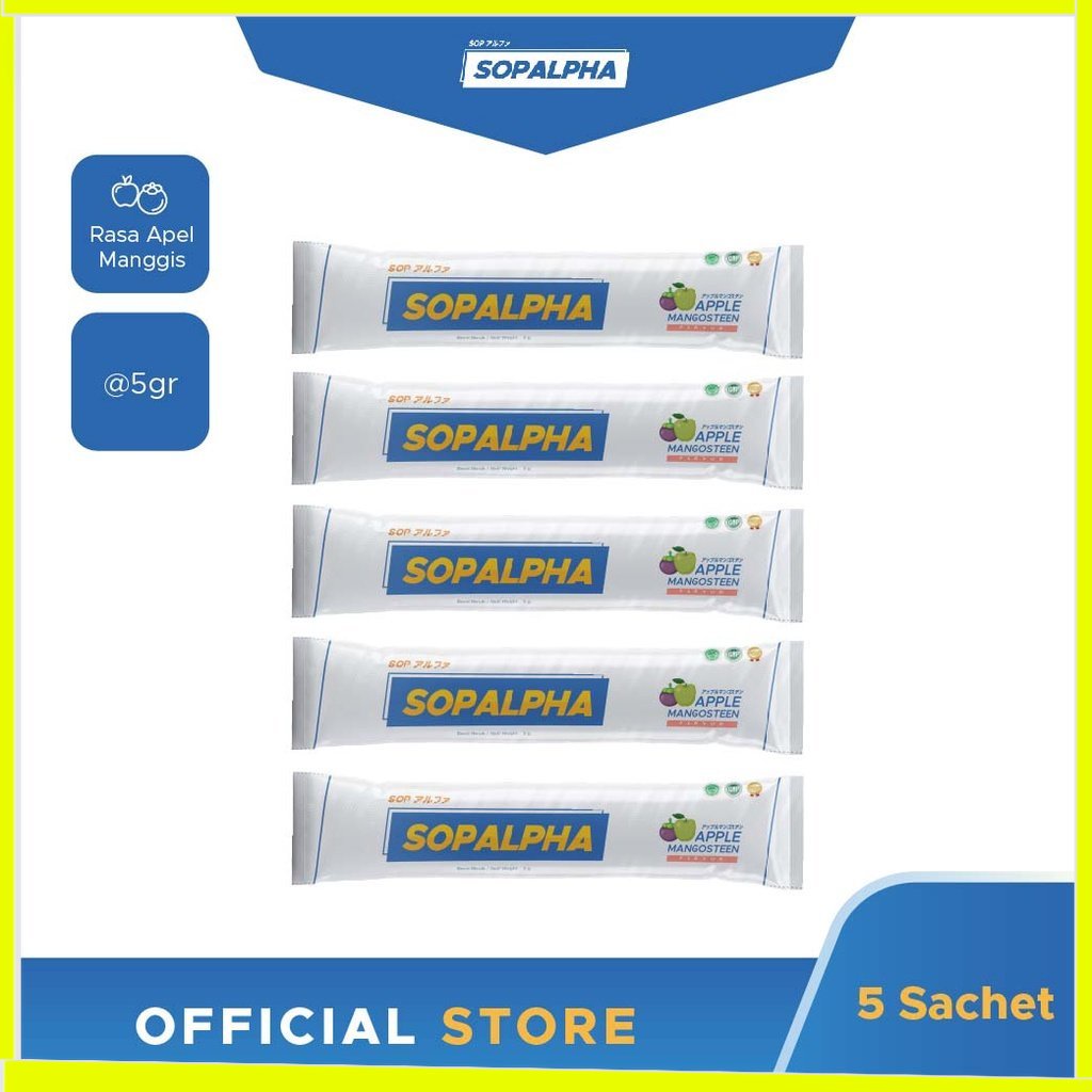 SOPALPHA - Rasa Apel Manggis 5 Sachet BPOM HALAL OFFICIAL STORE DARENSGOWN MAKASSAR