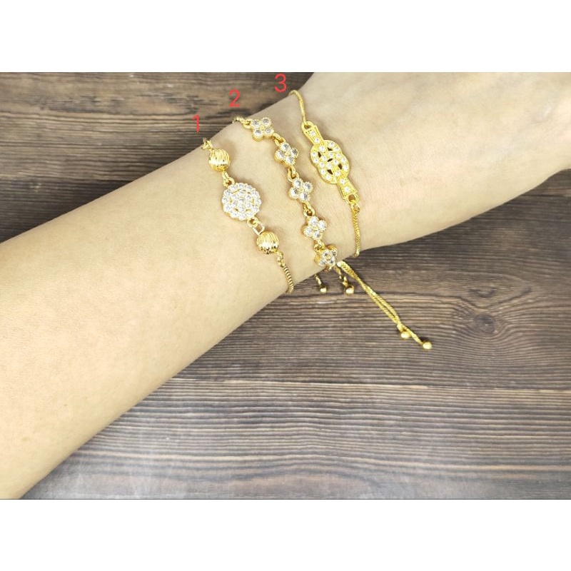 Fifi Fashion Gelang Serut Fashion Model Perhiasan Lapis Emas 18K G0010