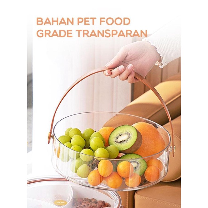 Keranjang Buah SAMONO Transparent Fruit Box Bahan PET Transparan SFB001 Praktis