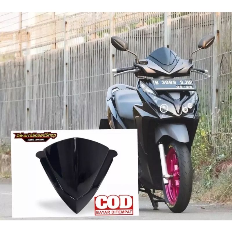 Visor honda vario 125 old lama bahan akrilik hitam kilap pnp
