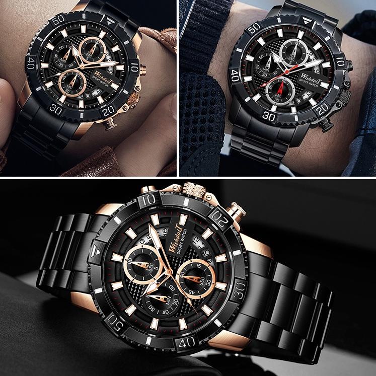 [284] COD✅100%Original WISHDOIT Jam Tangan Pria Anti Air Cowok Men Watches Waterproof Sports Stainle