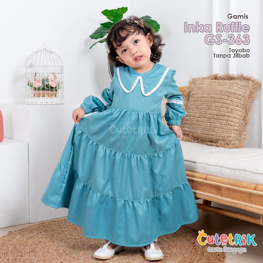 Gamis anak Inka Ruffle GS-363 / gamis anak cutetrik