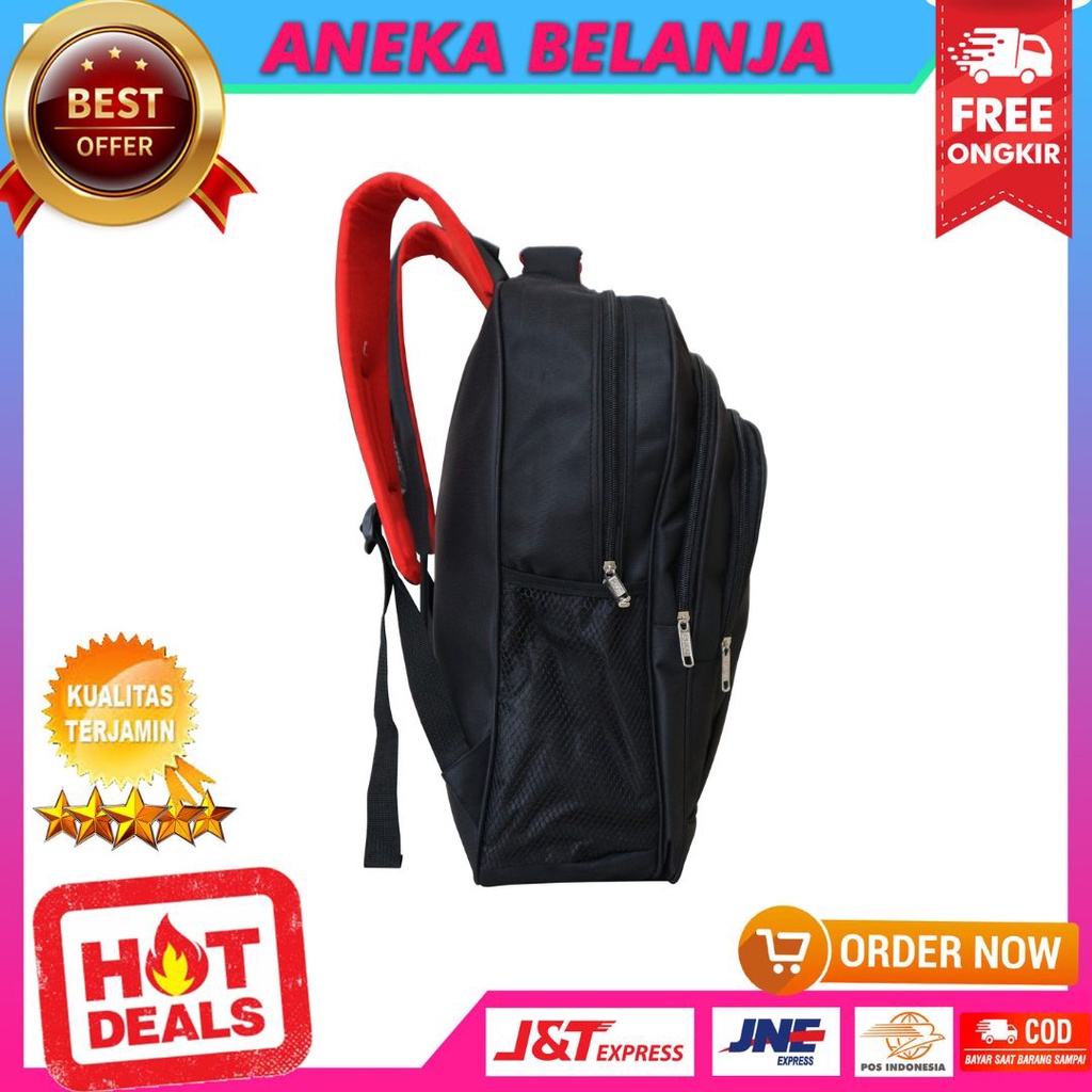 Ransel Pria Elite Polo Original Hitam Backpack Dinas Pemerintah Diklat Kantor Ecer Grosir Kuat Awet