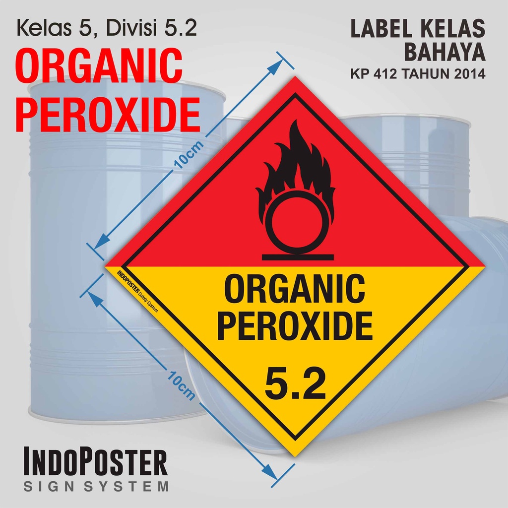

Stiker Label Simbol B3 IATA Transportasi Kelas Material Bahaya Dangerous Goods - Peroksida Organik
