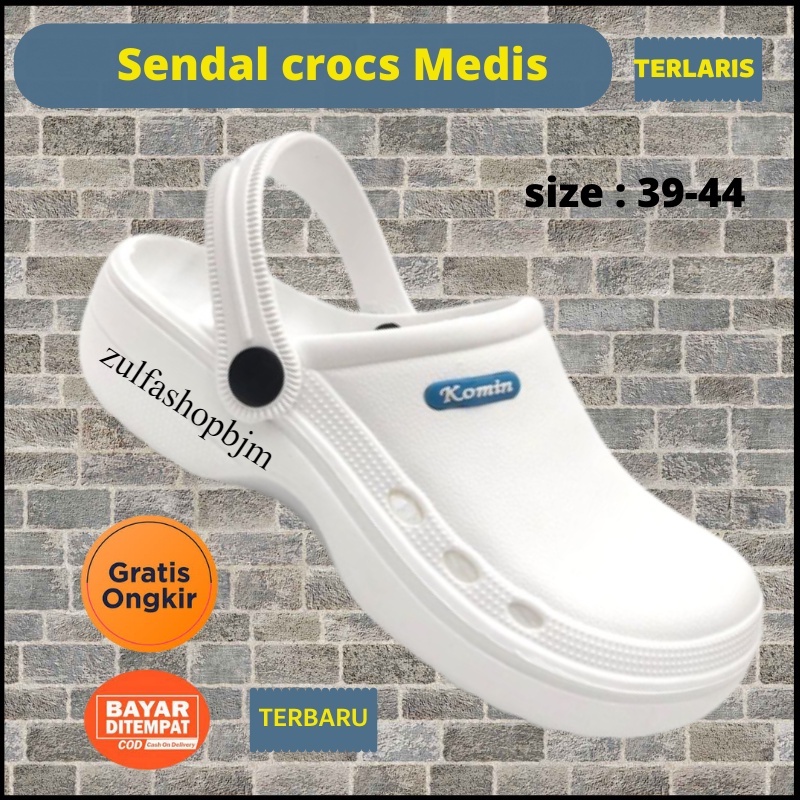 Sandal Selop DOCTOR CROCS kodok MEDIS putih  POLOS Perawat pria wanita