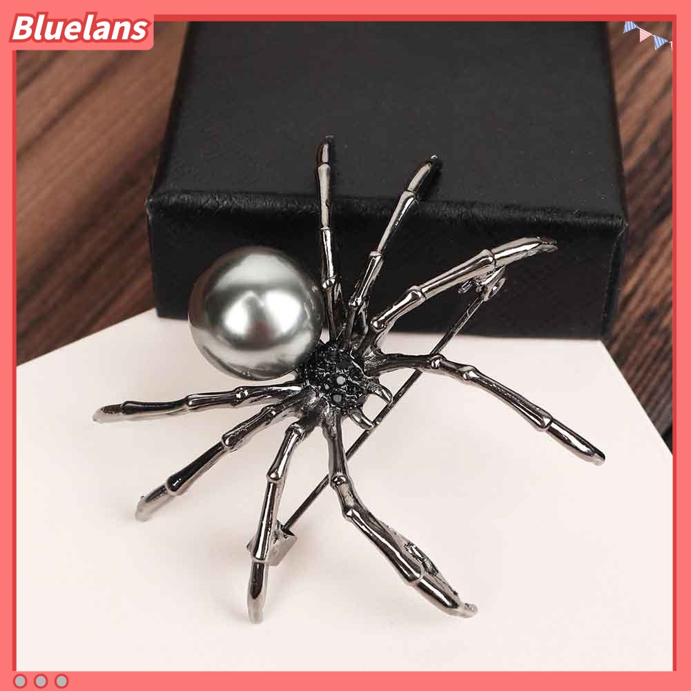 Bluelans Fashion Women Rhinestone Faux Pearl Spider Brooch Pin Corsage Lapel Jewelry Gift