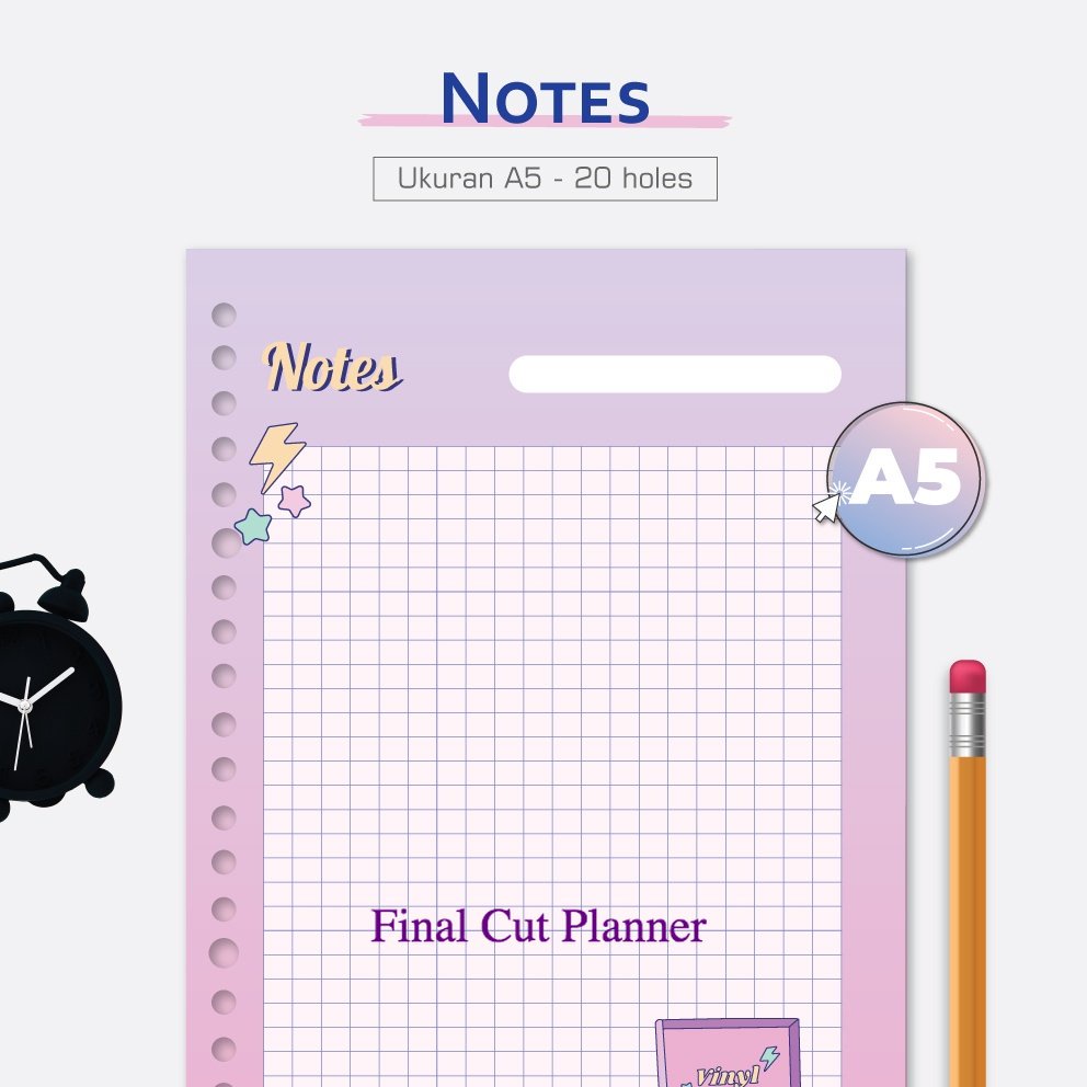 

Bukuqu Loose Leaf A5 - L232 Notes Grid Kertas Binder .