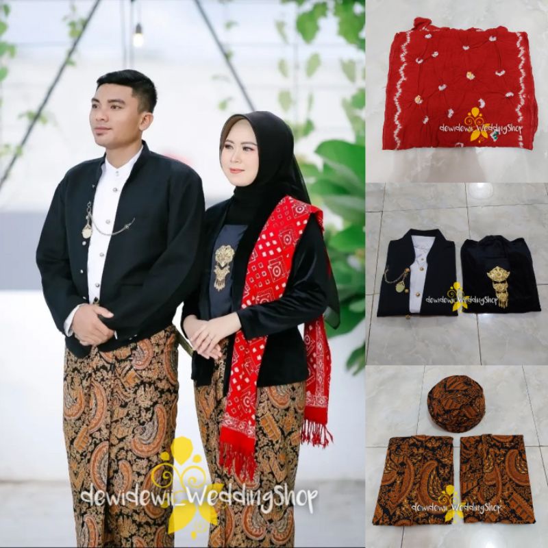 [Full Set] Sepasang Baju Adat Jawa Cewek + Cowok / Baju Prewedding || Motif Semen romo