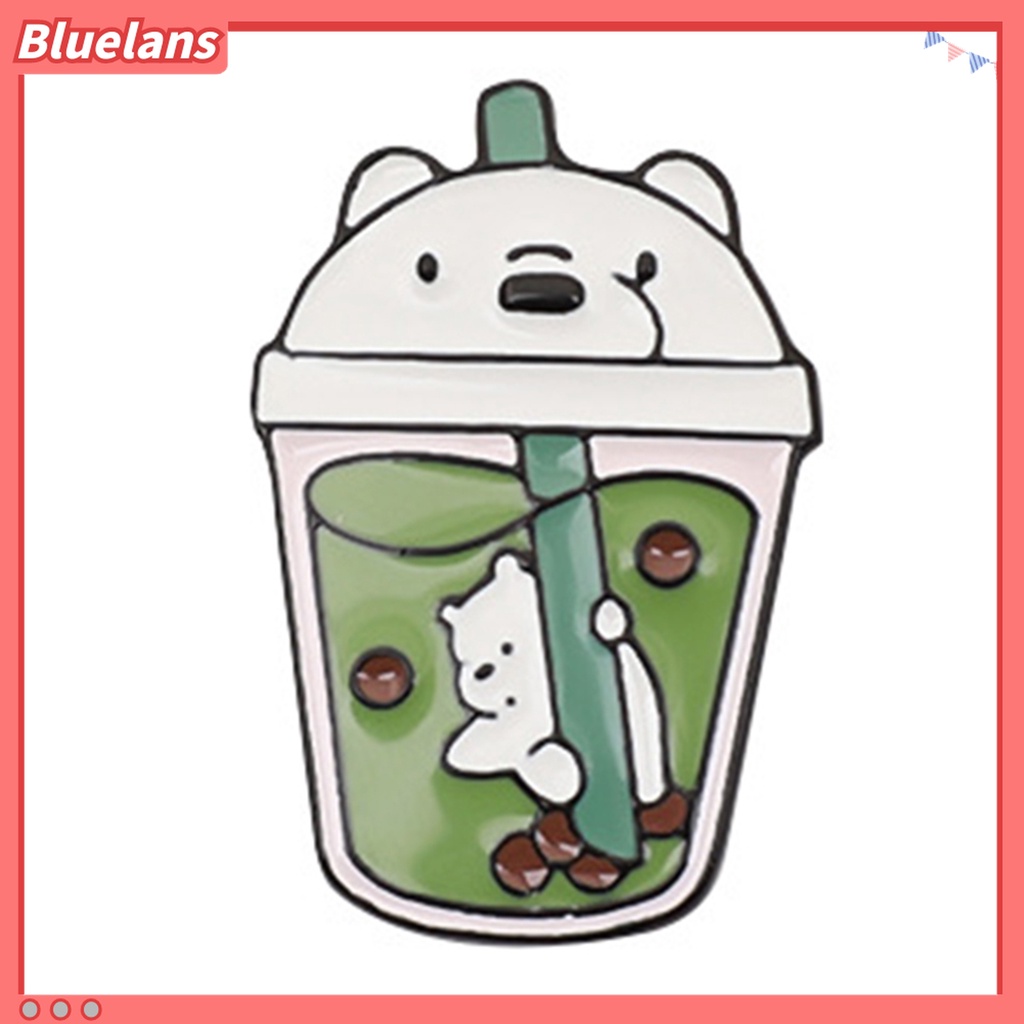 3pcs Bros Pin Enamel Bentuk Bubble Tea Bear Untuk Aksesoris Pakaian