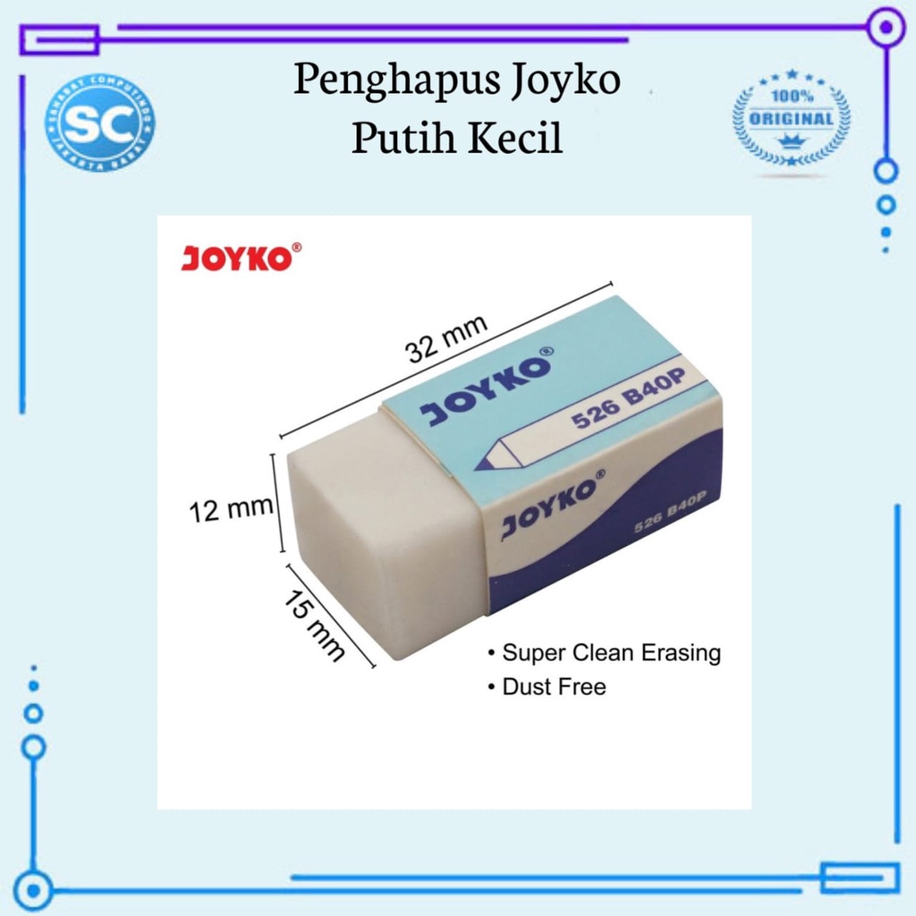 

Penghapus Eraser Joyko Putih Kecil