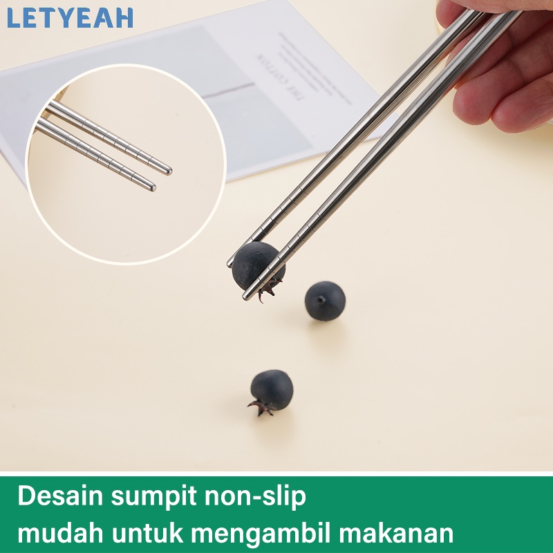 letyeah Cutlery set stainless /sumpit sendok garpu set dengan kotak /alat makan set travel portable