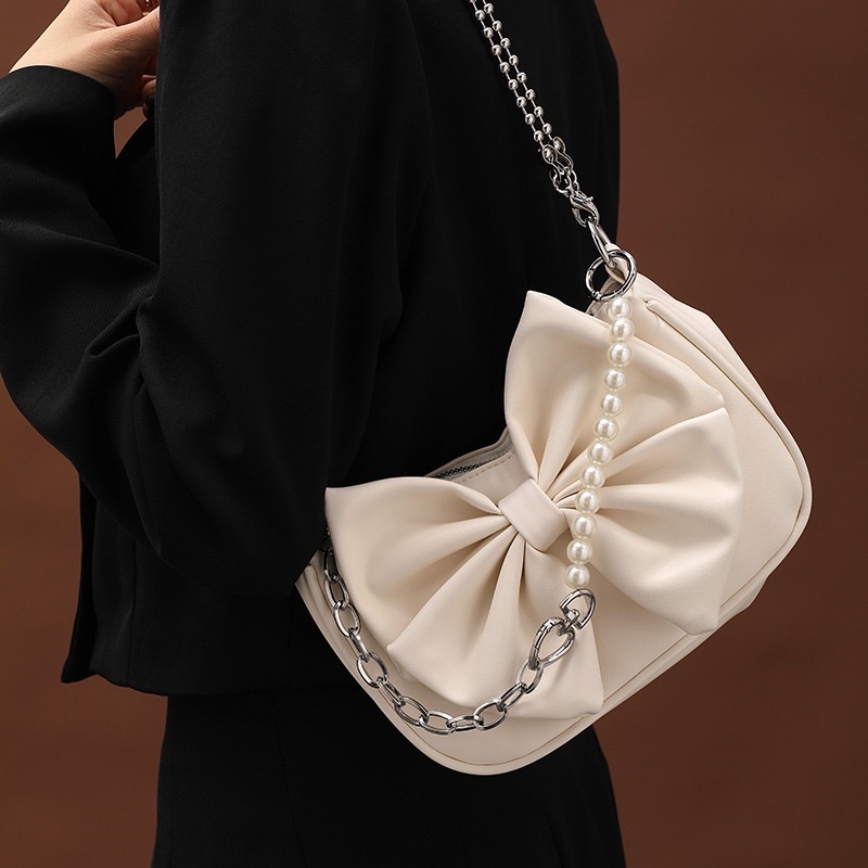Tas Selempang Kulit Wanita Tas Cewek Rantai Bahu Slingbag Pearl Bag GM 8968