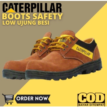 [COD] Bayar Di Tempat !!!!! Sepatu Boots Safety Caterpillar SBY  pendek /CAT Ujung Besi Proyek Kerja Sepatu Pria