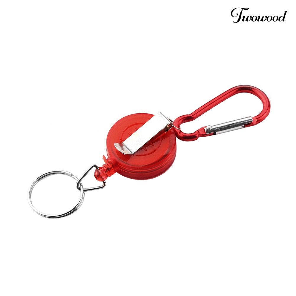 Twowood Gantungan Kunci Carabiner Holder Kartu ID / Ski Pass Retractable