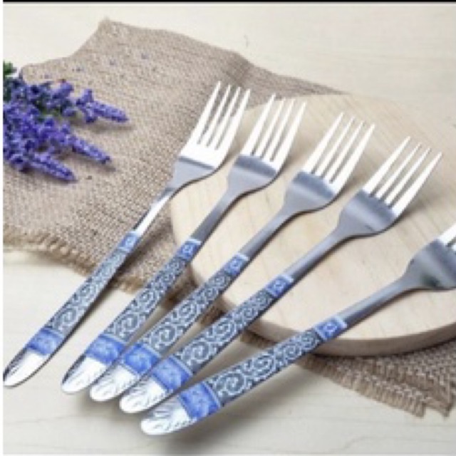 Garpu - Garpu Motif Batik 1 Lusin 12pcs Bahan Stainless Steel- Garpu 1 Lusin