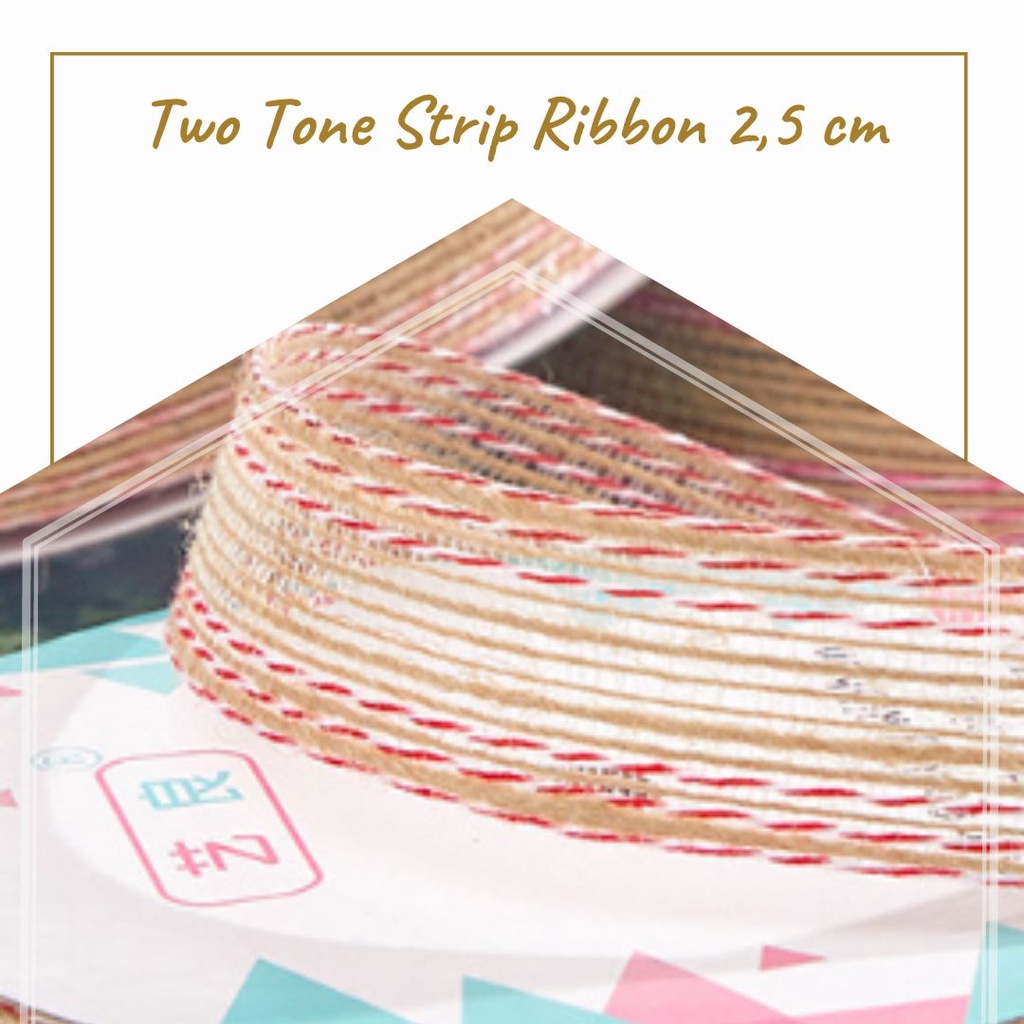 

TWO TONE STRIP RIBBON 2.5CM / PITA (PITA BUKET / PITA BUNGA / HIASAN BUKET / FLORIST SUPPLY)