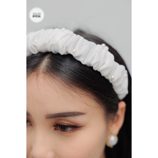 KYLEE HEADBAND | BANDO SCRUNCHIE MUTIARA BLUDRU VELVET PREMIUM