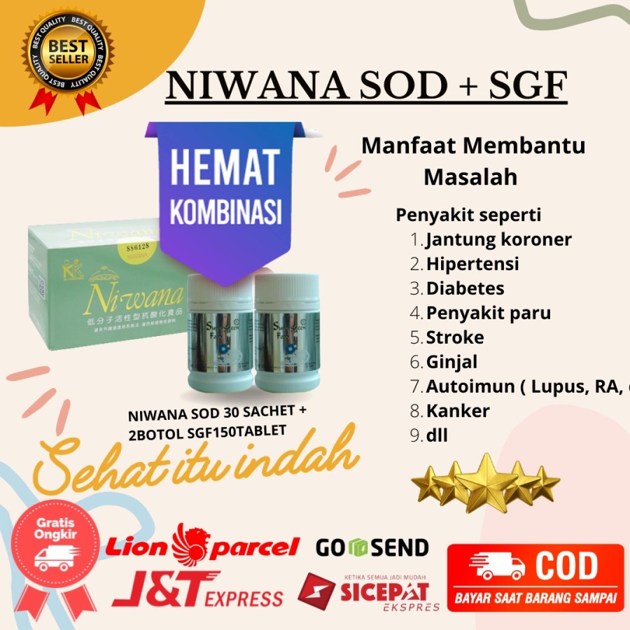 Niwana SOD Suplemen Multi Antioksidan Mencegah Radikal Bebas Herbal Alami KK Indonesia - Original Pr