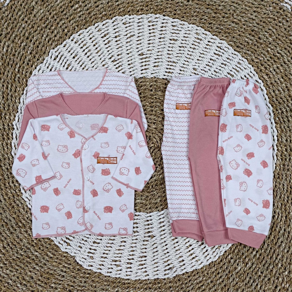 Serian Dusty - 18 PCS Paket Baju Bayi Perempuan Celana Bayi SERIAN PINK DUSTY Setelan Bayi Baju Bayi Newborn Baju Bayi Baru Lahir Baju Bayi Kekinian