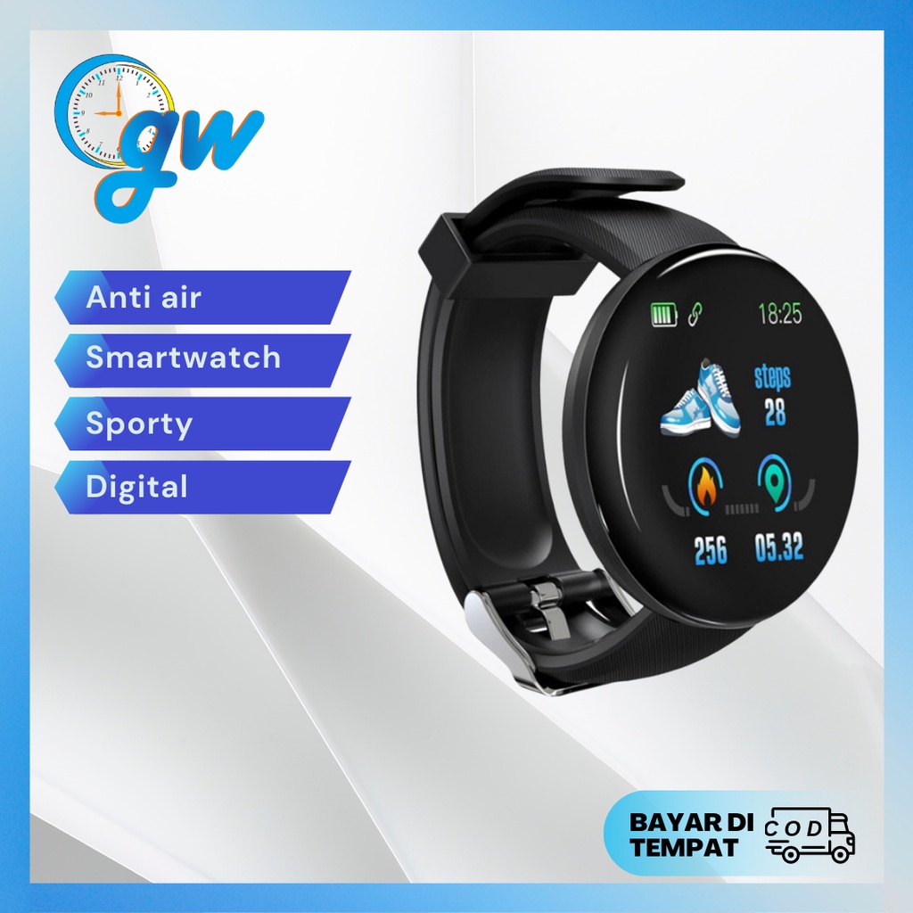 SKMEI D18 Jam Tangan Pria Wanita Digital Smartwatch Original Anti Air COD Gallery Waktu