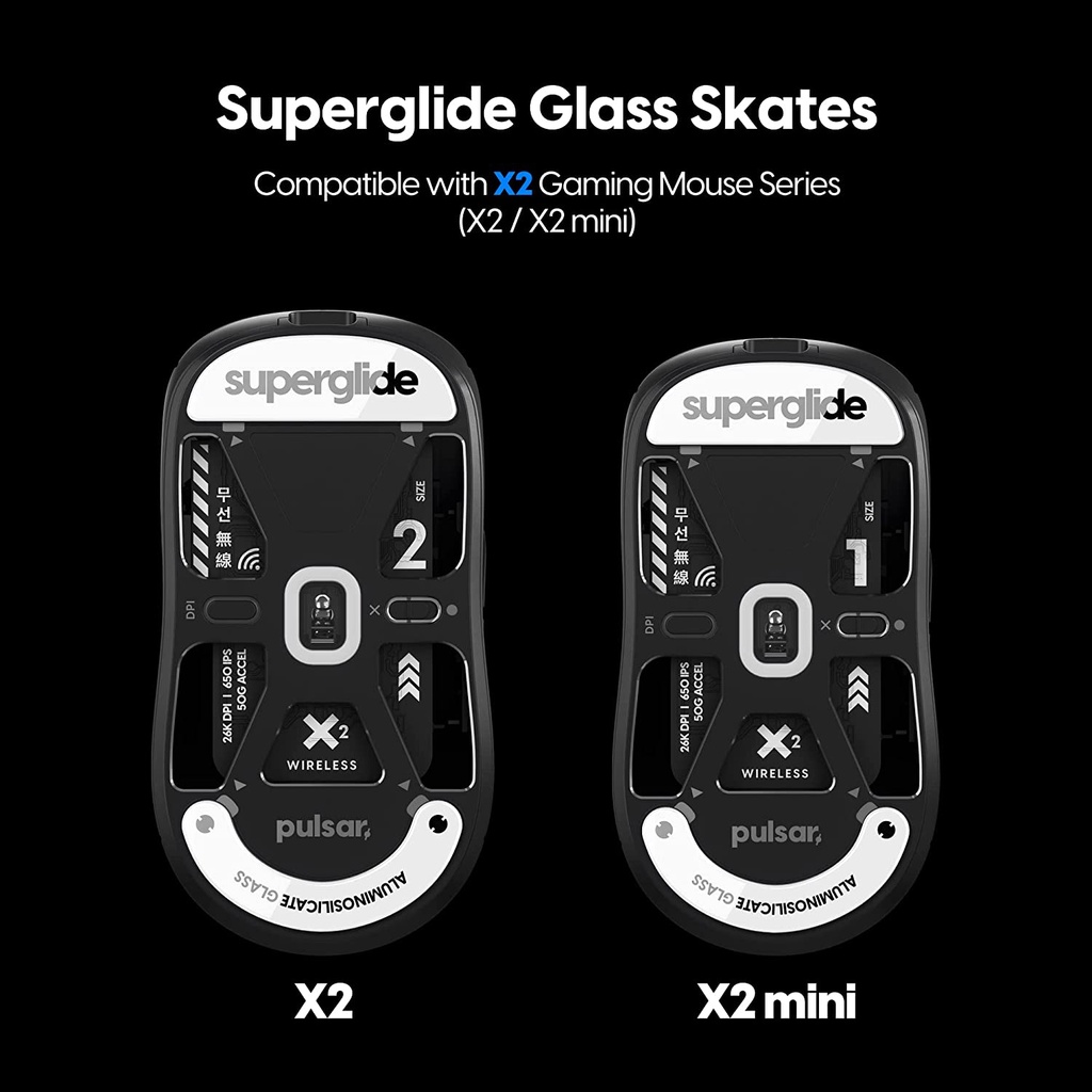 Pulsar Superglide Glass Skates for X2 / X2 Mini Wireless Gaming Mouse