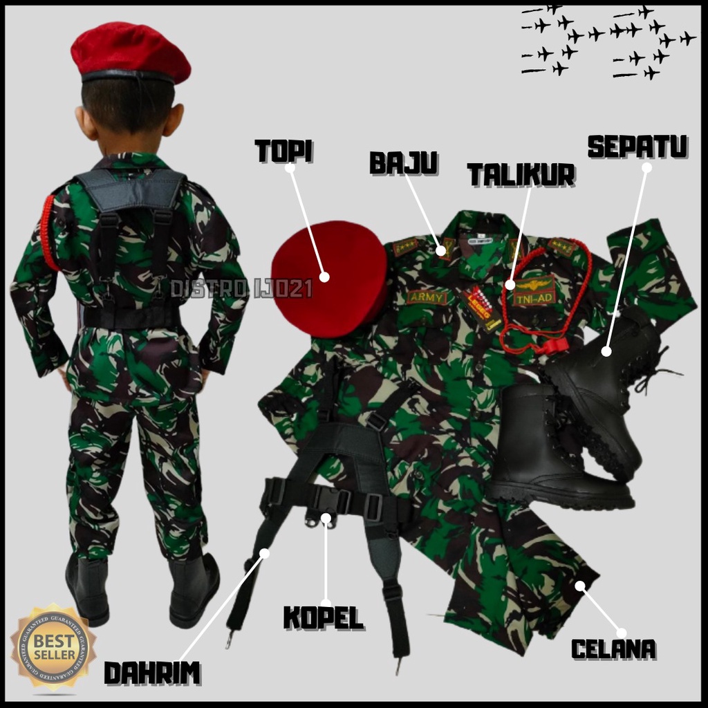 GROSIR!!PROFESI ANAK POLISI TNI LORENG BARET MERAH KOMPLIT PAKE SEPATU DAHRIM KOPEL SERAGAM ANAK TNI LORENG KOSTUM CARNAVAL AGUSTUSSAN TK PAUD STELAN ANAK TNI MURAH