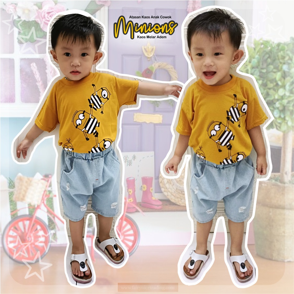 Atasan Kaos Murah Anak Laki-laki Minion CF Kids
