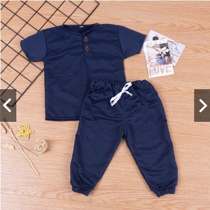 SETELAN BAJU ANAK POLOS CELANA PANJANG SET KOKO  / SET KOKO BAHAN