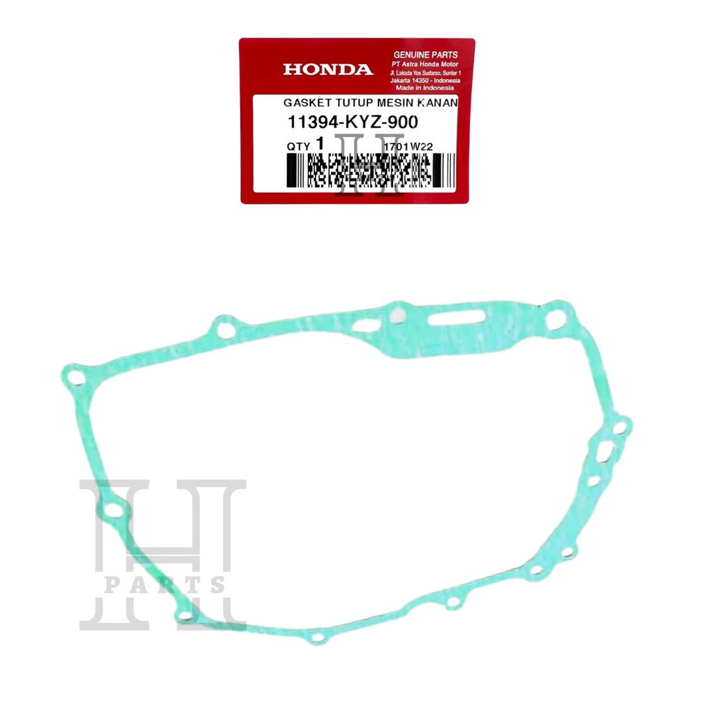 PAKING GASKET TUTUP MESIN KANAN PERPAK R CRANKCASE COVER SUPRA X 125 FI &amp; SUPRA X 125 HELM IN 11394-KYZ-900 ASLI ORIGINAL AHM HGP HONDA