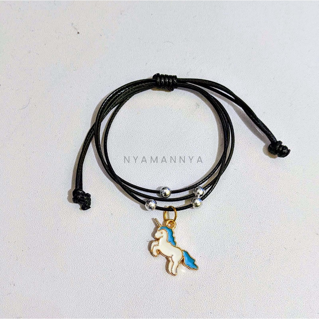 Gelang Tangan Charm Unicorn Kucing Cloud Love Tali Waterproof