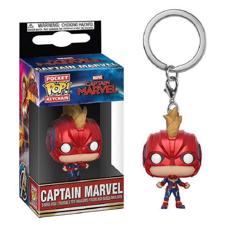 Gantungan Kunci Funko POP Marvel Captain Marvel Bahan PVC Untuk Koleksi