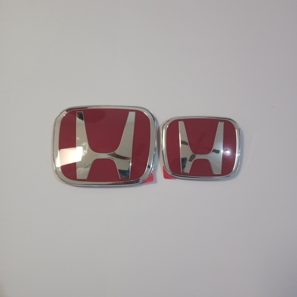 EMBLEM LOGO HONDA ASLI CIVIC TURBO MERAH CHROME