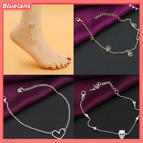 Gelang Kaki Rantai Model Butterfly Heart Untuk Perhiasan Pantai