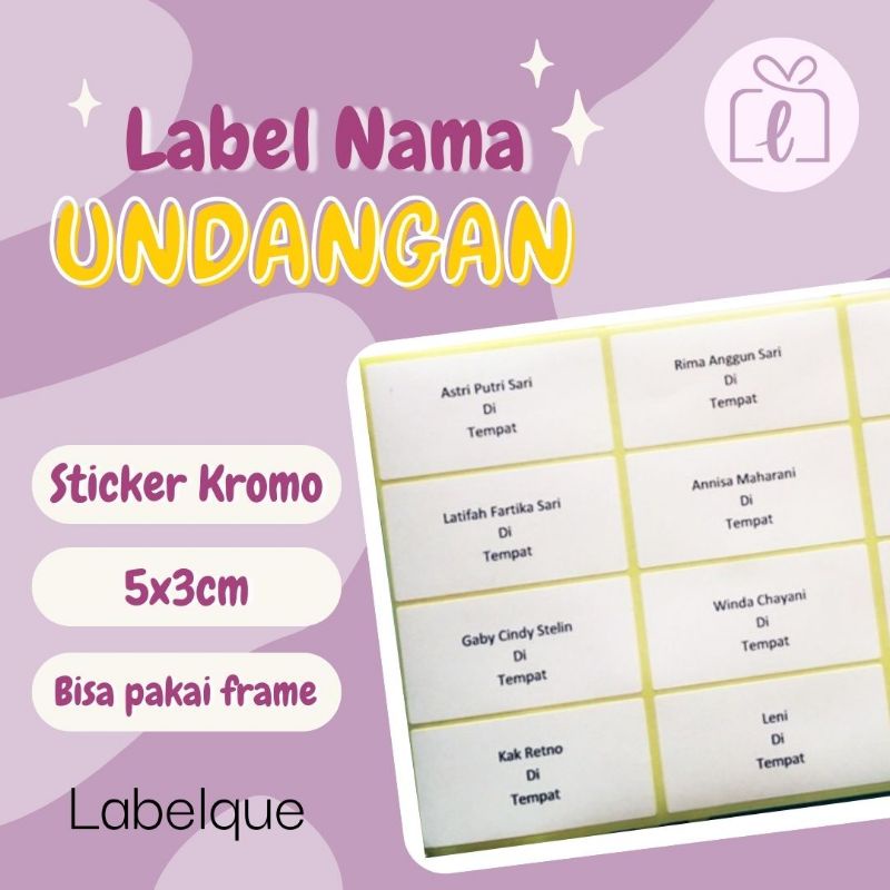 Jual Tanpa Minimal Order Label Nama Undangan Pernikahan Wedding