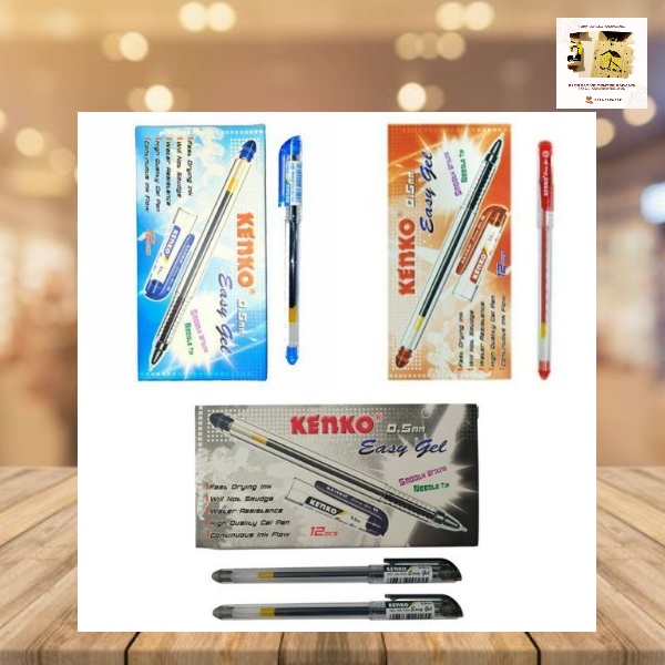 

PULPEN GEL KENKO 0,5 EASY GEL HITAM/BIRU/MERAH HARGA 1pcs