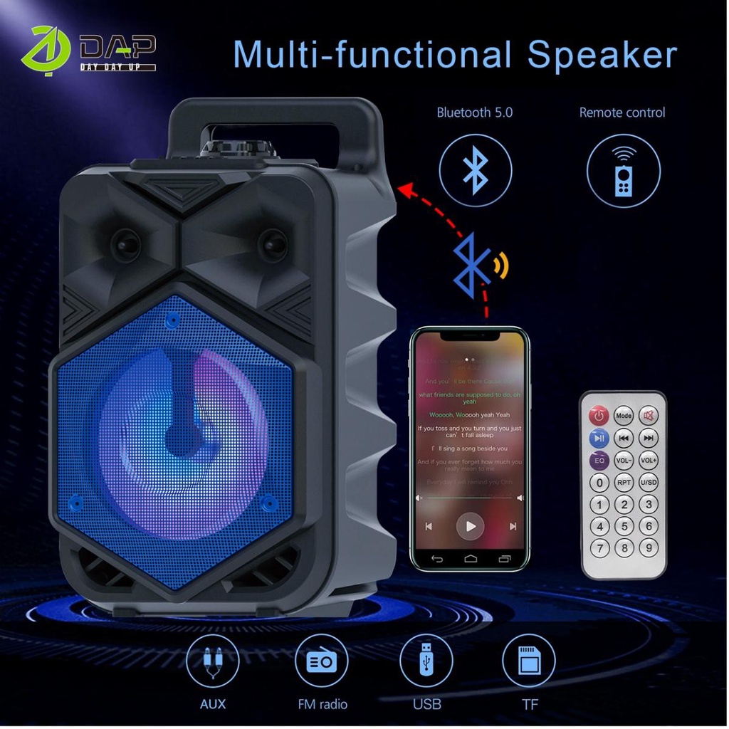 DAP Speaker Bluetooth D-VY7 Karaoke Free Mic - 6,5 Inchi / Salon Aktif Portable Radio Fm Mp3 Super Bass Speaker Aktif Wireless - Garansi Resmi 1 Tahun