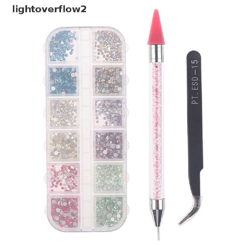 (lightoverflow2) Pinset Kristal / Berlian Imitasi 6 Ukuran Untuk Nail Art DIY (ID)