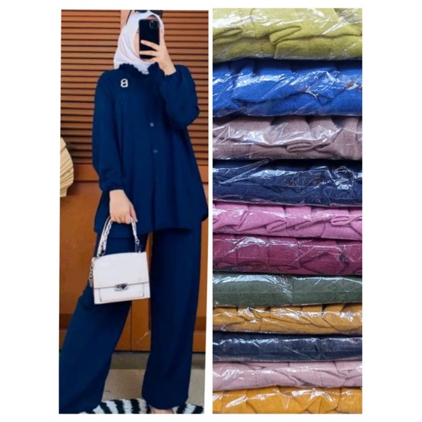 setelan crinkle airflow oneset busui onset wanita baju kekinian