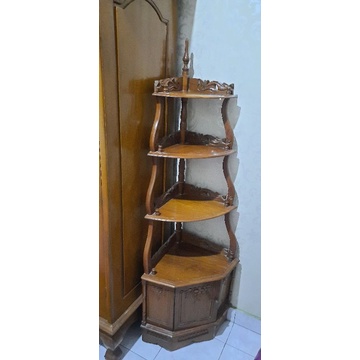 rak jati rak sudut ruangtamu