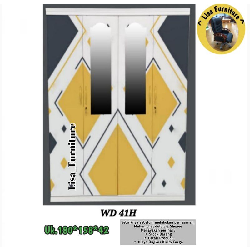 Lemari Besi Pakaian kaca|Lemari Besi Pakaian Sliding|Lemari besi pakaian 3 pintu|Lemari besi pakaian