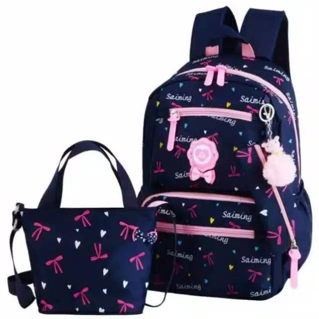 BDKR_TAS - *COD* TAS RANSEL SEKOLAH ANAK PEREMPUAN SHAIMING + TAS KECIL 3 IN 1 TERBARU / TAS SEKOLAH ANAK TK SD SMP CEWEK REMAJA / BACKPACK SEKOLAH / TAS THREE SET PAKETAN SEKOLAH TERBARU MURAH / TAS RANSEL KANVAS SEKOLAH PEREMPUAN
