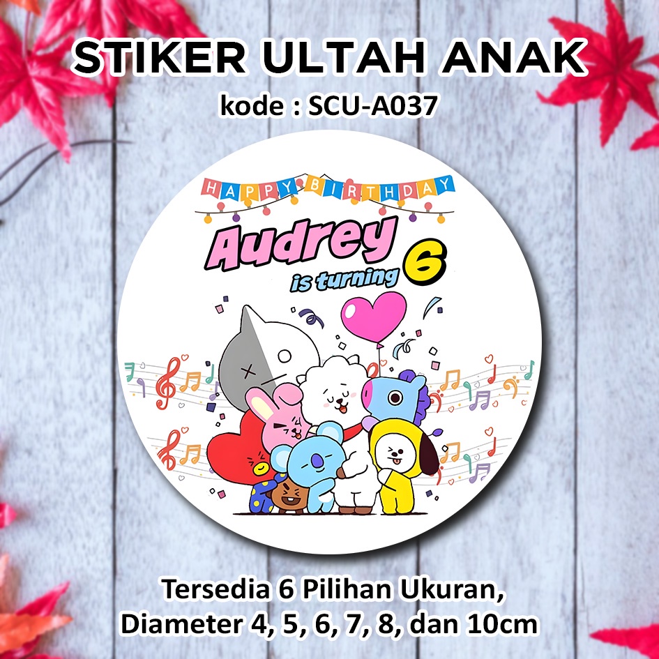 

STIKER ULANG TAHUN ANAK BT21 STICKER LABEL BINGKISAN SOUVENIR KEMASAN KOTAK NASI BOX KUE MAKANAN TUMPENG MINI KIDS BIRTHDAY SEGEL HAMPERS